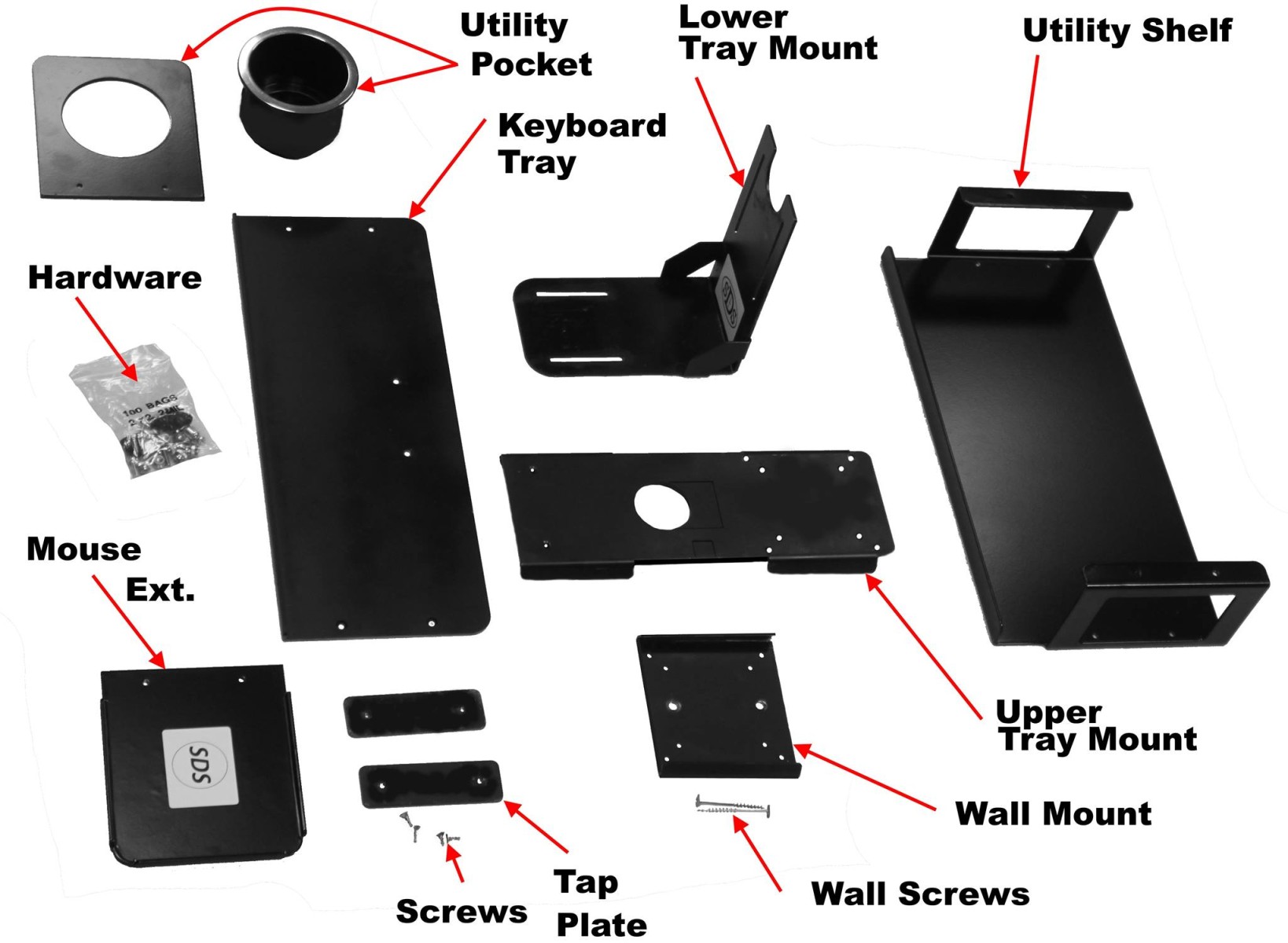 vesa mount keyboard tray VESA Keyboard Trays by SDS